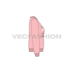 Womens fashion sweatshirt flat sketch, side view