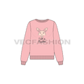 Womens fashion sweatshirt flat sketch, front view