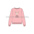 Womens fashion sweatshirt flat sketch, front view
