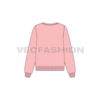 Womens fashion sweatshirt flat sketch, back view