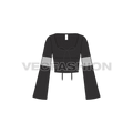 Womens fashion top flat sketch, front view