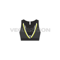 Womens fitness sports top flat sketch, front view