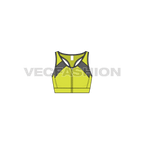 Womens fitness training sports bra flat sketch, front view