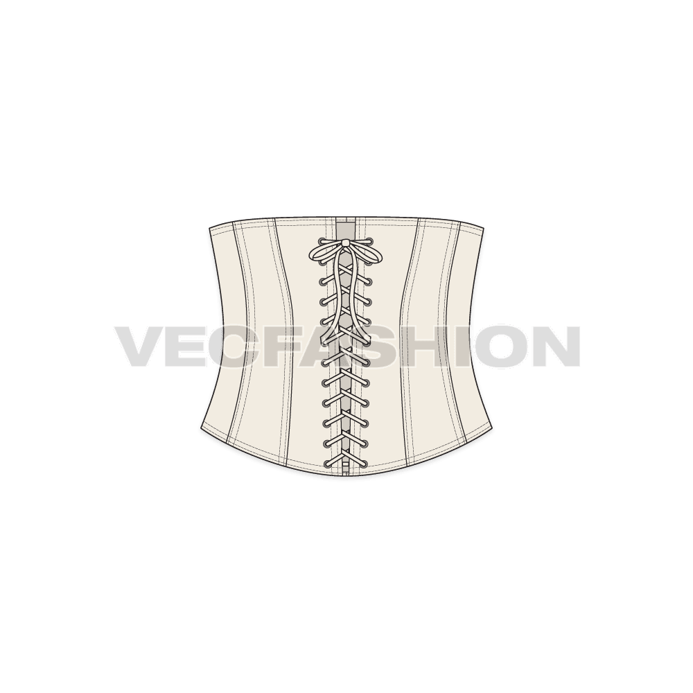 Women's Fitted Corset vector clothing sketch
