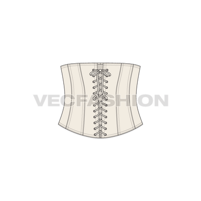 Women's Fitted Corset vector clothing sketch