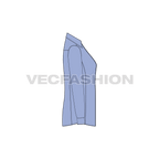 Womens fitted shirt flat sketch, side view