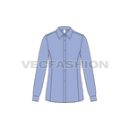 Womens fitted shirt flat sketch, front view