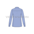 Womens fitted shirt flat sketch, back view