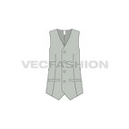 Womens formal vest flat sketch, front view