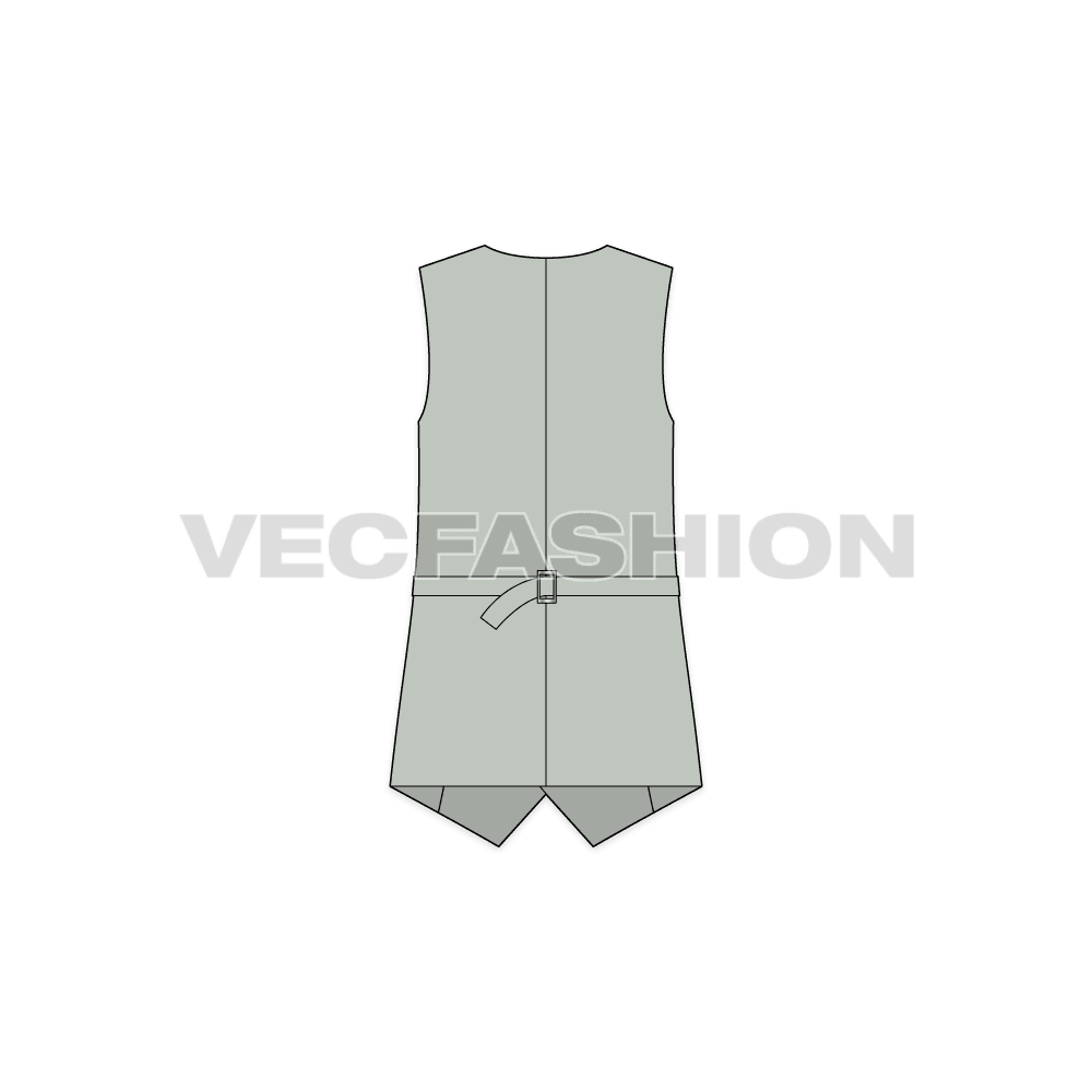A vector template for Women's Formal Vest. It has front and back view and illustrated with necessary construction details. 