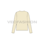 Womens front open cover-up flat sketch, back view