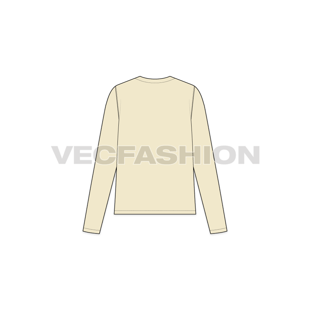 A vector template for Women's Front Open Cover-up. It is a lose-fit shirt like top with flare and elongated drop on front. 