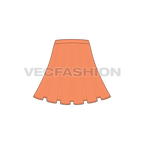 Womens full circle skirts set flat sketch, view 7