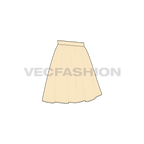 Womens full circle skirts set flat sketch, view 2
