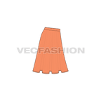 Womens full circle skirts set flat sketch, view 6