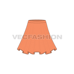 Womens full circle skirts set flat sketch, view 5