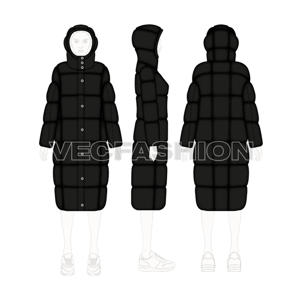 Women s Full Length Bubble Coat VecFashion