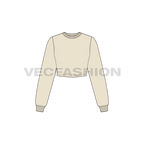 Womens full sleeves crop sweatshirt flat sketch, front view