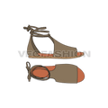 Womens gladiator sandals flat sketch