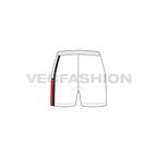 Womens gym shorts flat sketch, back view