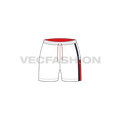 Womens gym shorts flat sketch, front view