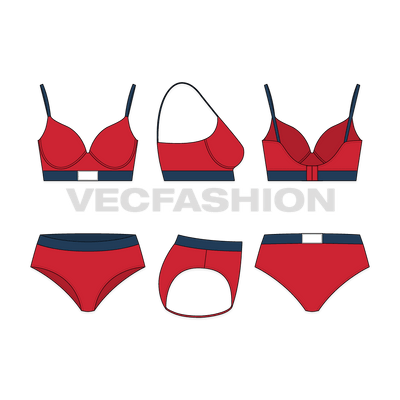 A very special piece for Women's Gym Training Set, it has Sport Bra and Briefs made in spandex jersey material, contrast branded elastic and woven label.