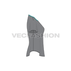Womens gym training t-shirt flat sketch, side view
