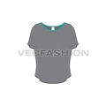 Womens gym training t-shirt flat sketch, front view