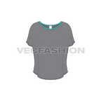 Womens gym training t-shirt flat sketch, front view