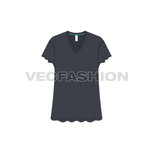 Women's Gym wear Lose Fit Tee vector clothing template
