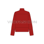 Women's Heavy Puffer Jacket flat sketch, back view