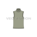 Womens high neck sleeveless tank flat sketch, front view