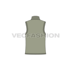 Womens high neck sleeveless tank flat sketch, back view