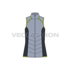 Women's Insulated Climbing Jacket flat sketch, front view