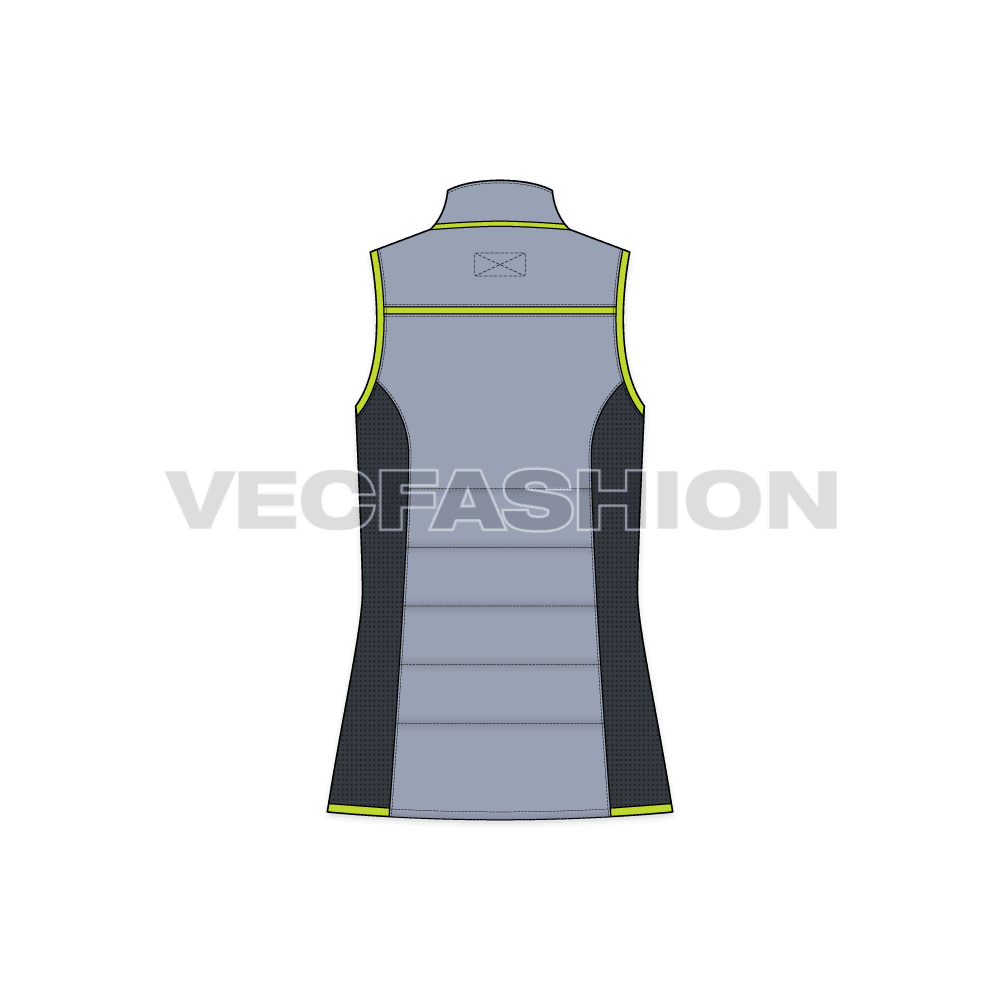 A vector template for Women's Insulated Climbing Jacket, can be worn by both genders, Men and Women. It insulated panels that helps keep you warm and for breathable mesh panels on sides.