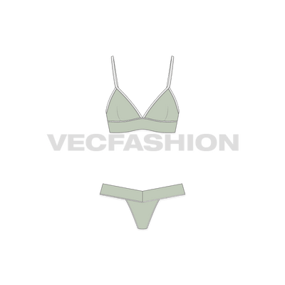 A vector template for Women's Jersey Underwear Set