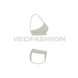 A vector template for Women's Jersey Underwear Set