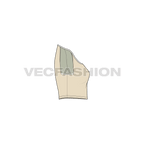Womens kimono sleeve t-shirt flat sketch, side view