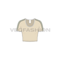 Womens kimono sleeve t-shirt flat sketch, front view