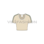 Womens kimono sleeve t-shirt flat sketch, front view