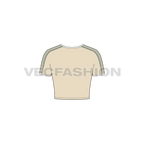 Womens kimono sleeve t-shirt flat sketch, back view