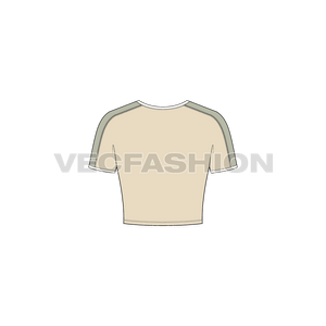 Kimono Sleeve Striped T-shirt vector apparel template