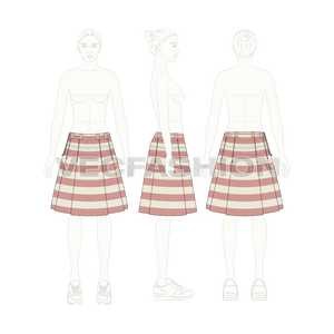 Womens Knife Pleat Vintage Skirt