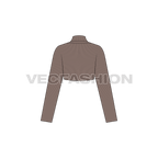 Womens knitted arm warmer sweater, alternate colorway flat sketch, back view