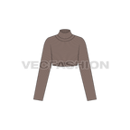 Womens knitted arm warmer sweater, alternate colorway flat sketch, front view