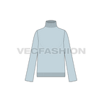 Womens knitted sweater flat sketch, front view