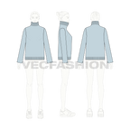 Womens knitted sweater flat sketch, croqui sketch