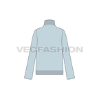 Womens knitted sweater flat sketch, back view