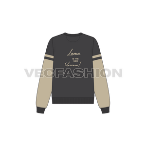 A new vector fashion flat for Women's Sweatshirt inspired by Lama, The New Unicorn. An original graphic was put together create the trendy fashion look. 