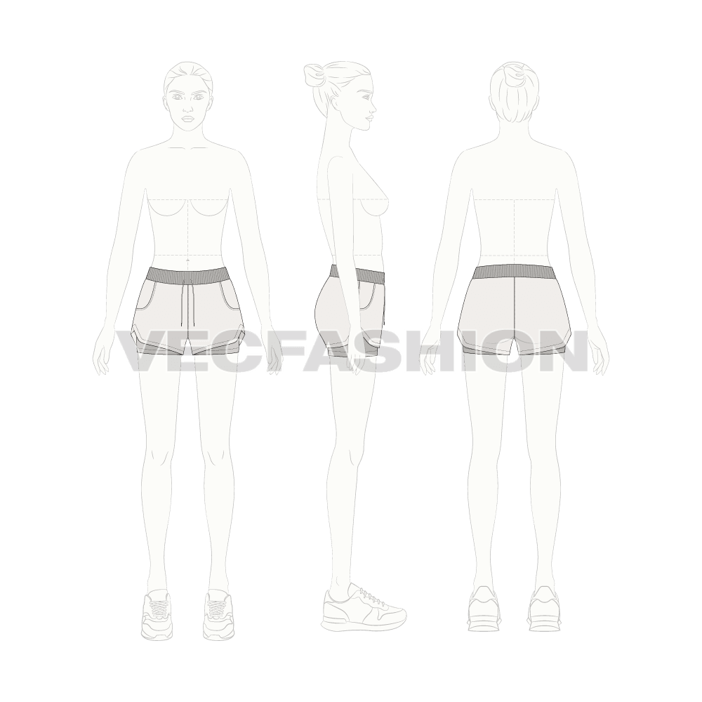 Womens Layered Gym Shorts